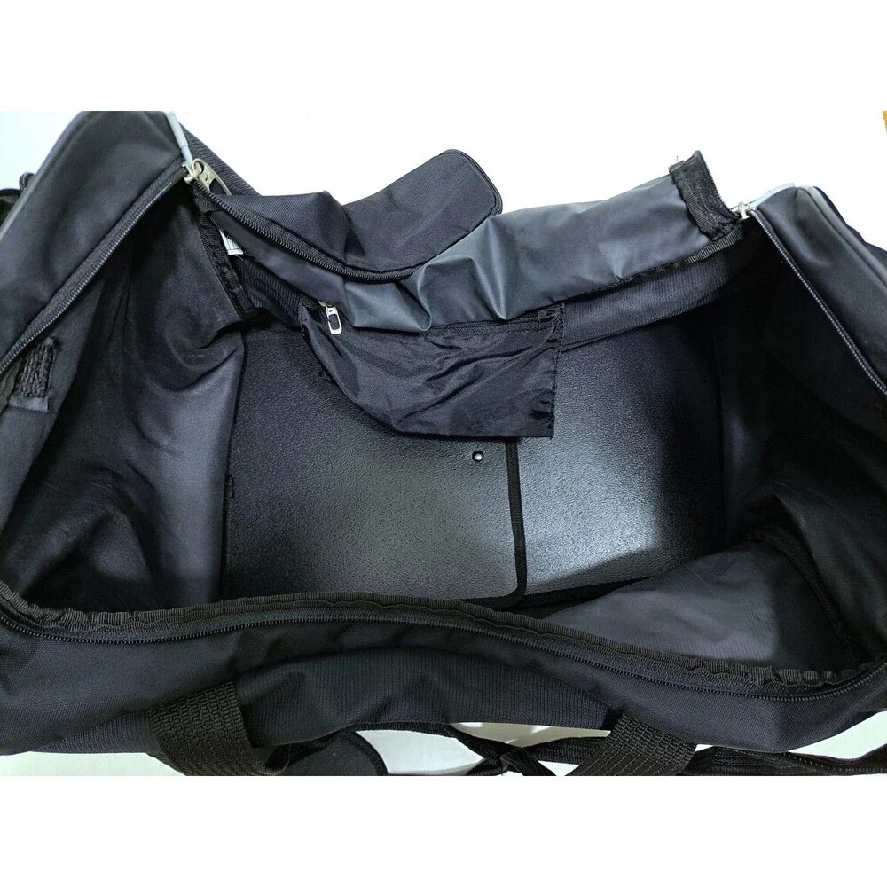 Nike Gym Duffle Bag Shoulder Strap Swoosh Black Carry On Travel Overnight